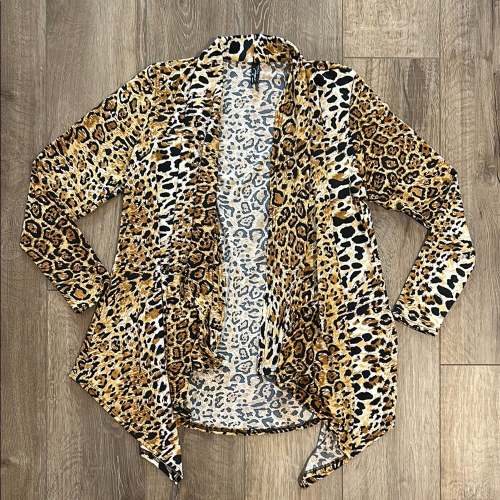 NWOT - FASHQUE STUDIO Leopard Print Women's Duster - Picture 10 of 10